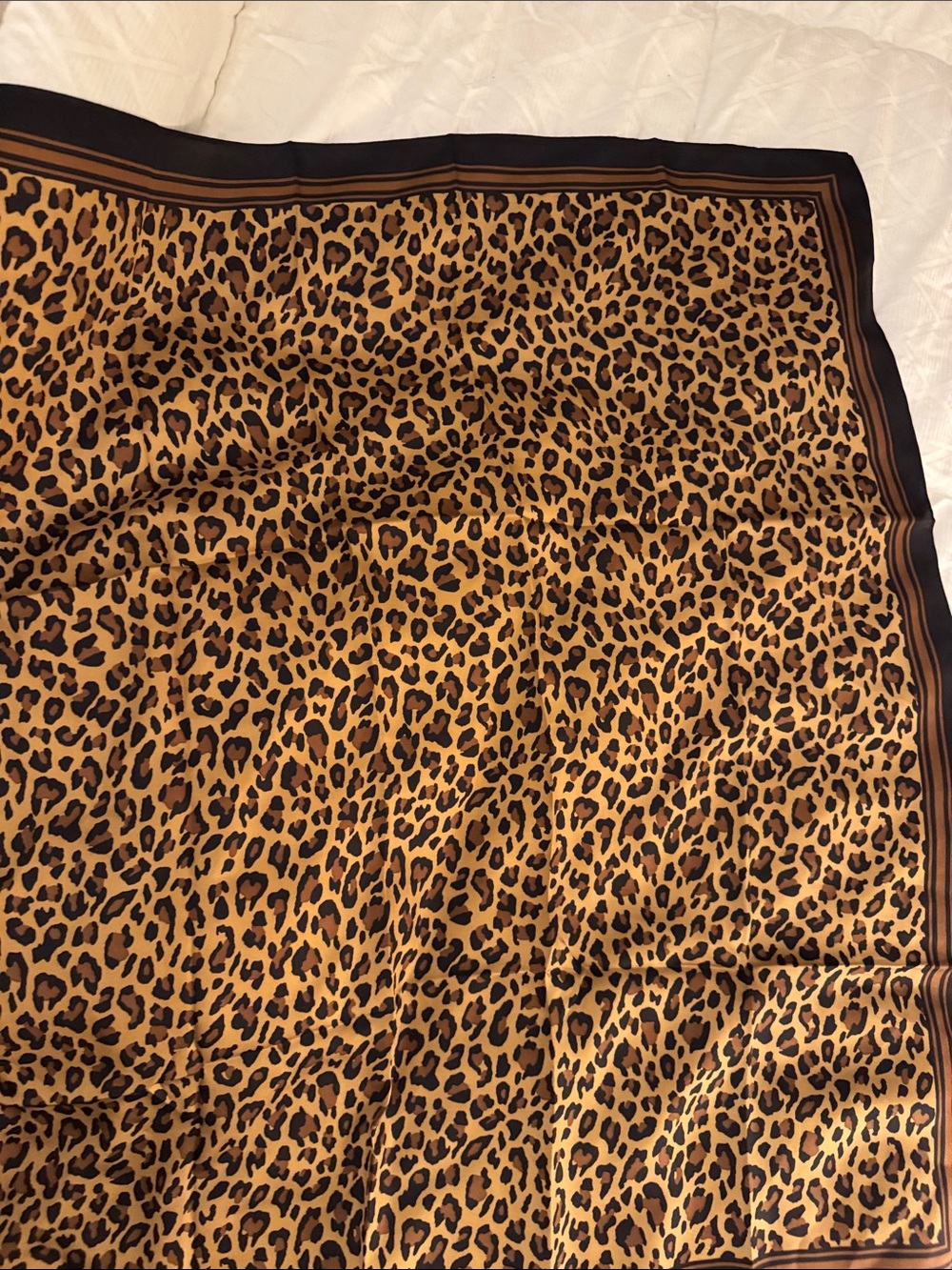 NWT Talbots 100% Silk Cheetah Print Scarf - Picture 3 of 4